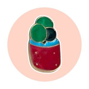 Botany Plants Enamel Tiny Pin: Succulent Potted Plant